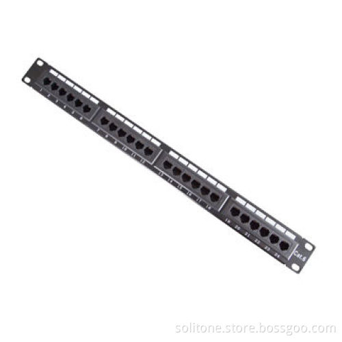 Cat6 UTP Patch Panel with 24 Ports and 110 or Dual-use IDC and Plastic Powder Cladding